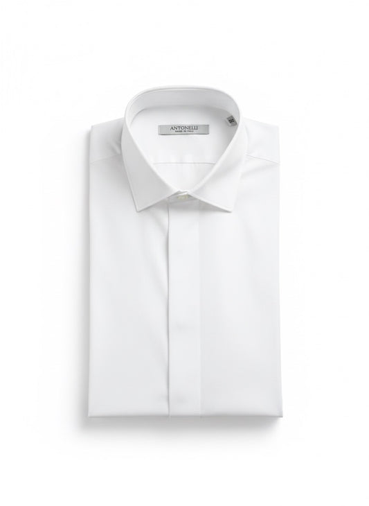 Camicia di cotone abbottonatura coperta